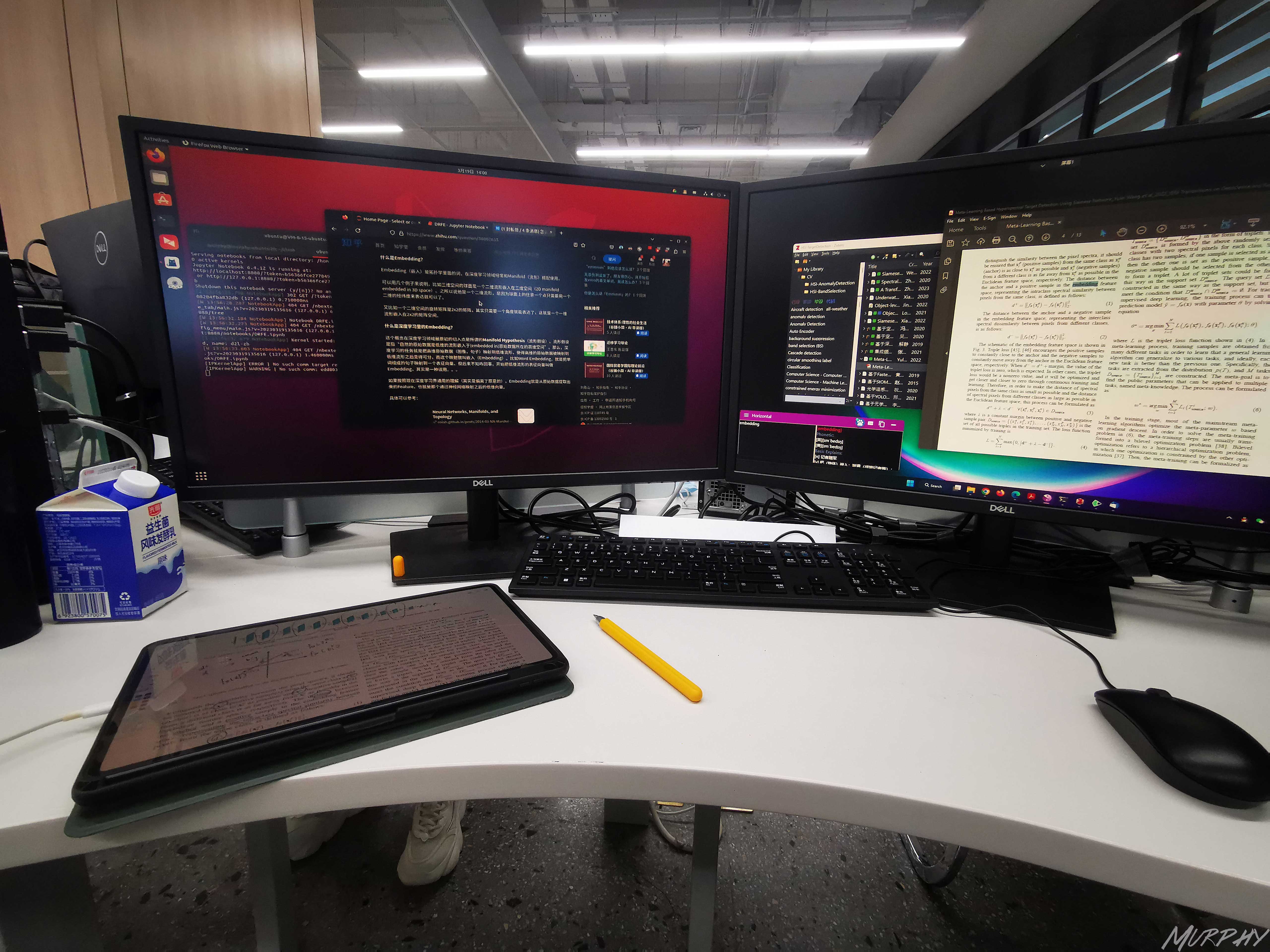 一边是Ubuntu ToGo, 一边是远程控制的宿舍的笔记本电脑